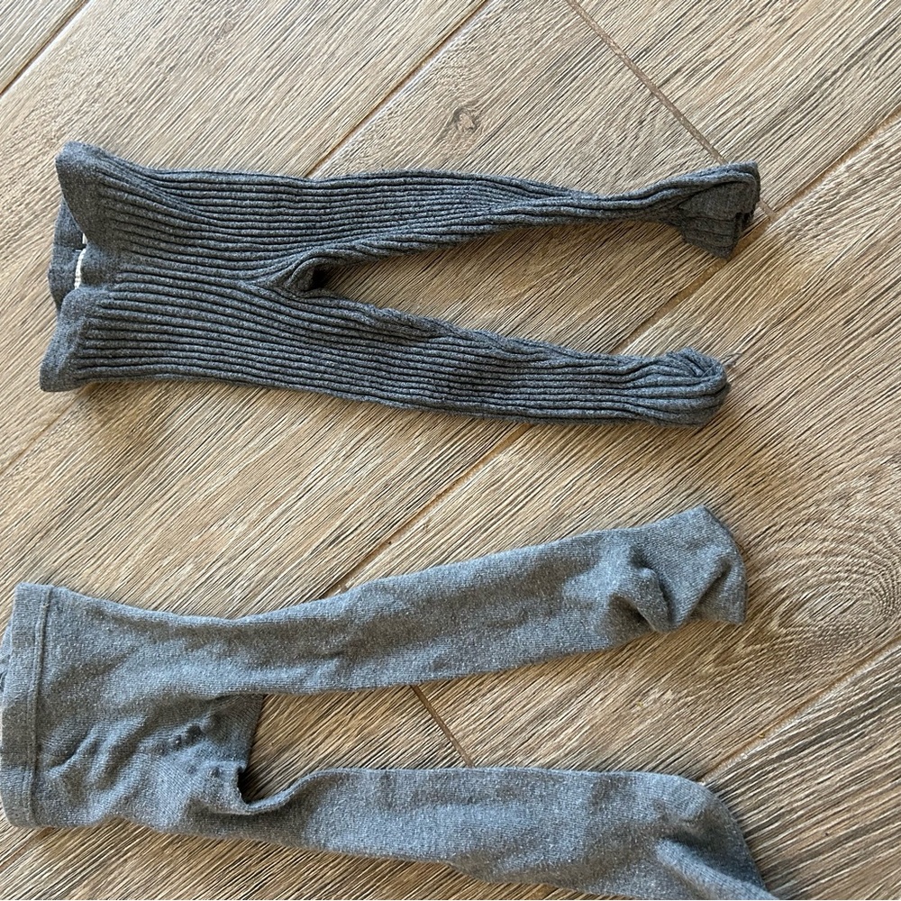 Zara Gray Kids Ribbed & Smooth Leggings Set
